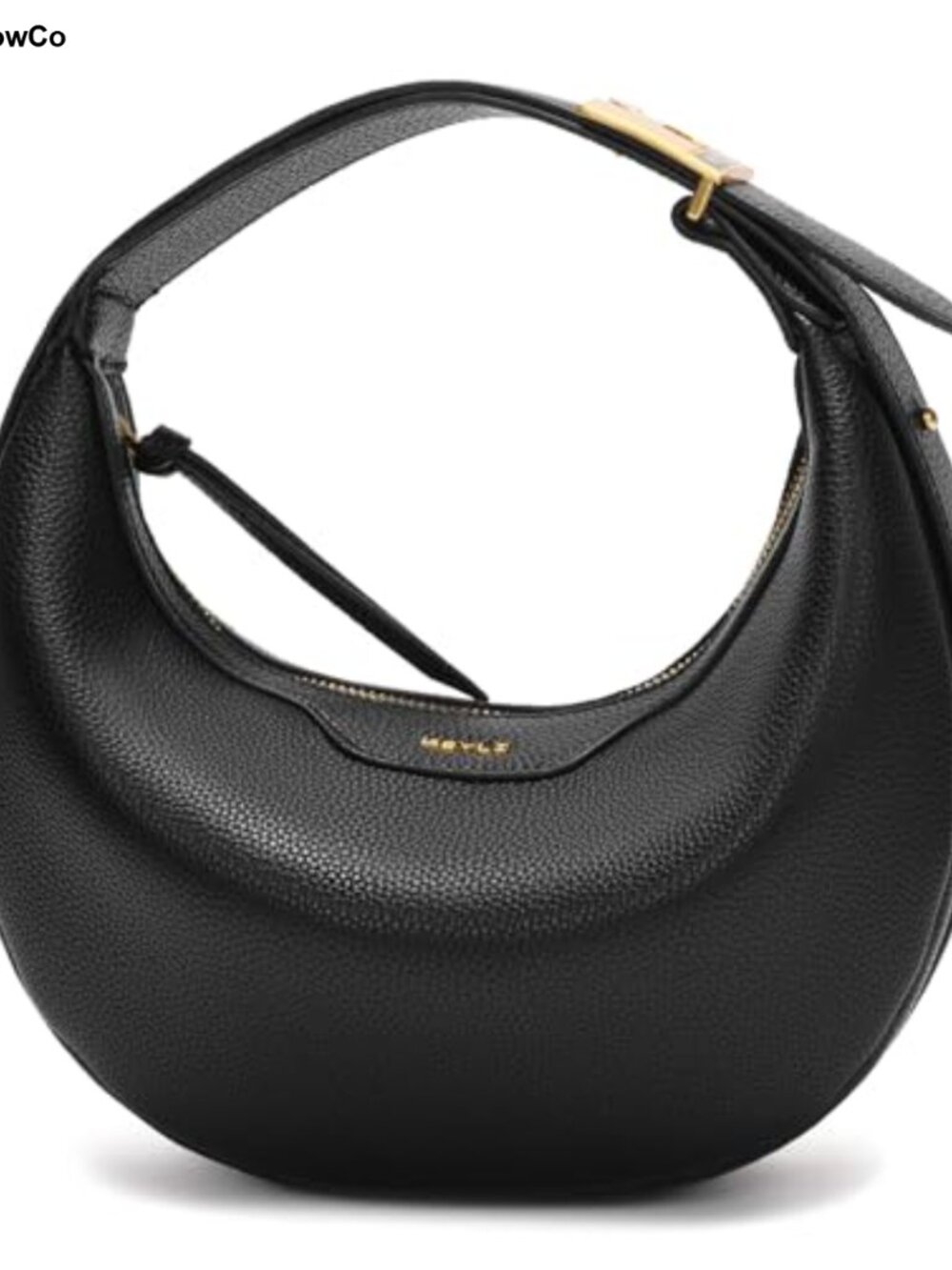 Trendy Leather Crescent Shoulder Bag - Crossbody Hobo Purse with Adjustable
